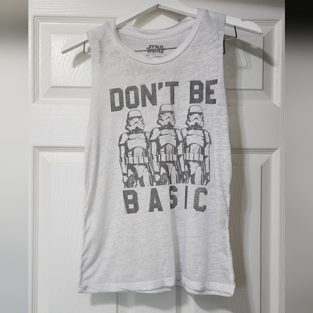 White Graphic T-Shirt with Stormtrooper Design